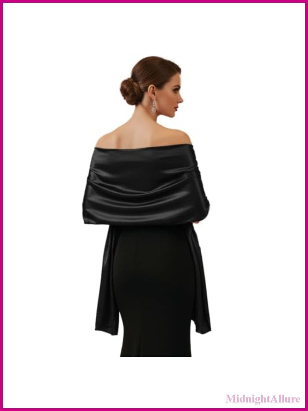 Satin Shawl Wrap Women Elegant Oversized Scarf Cover Up Evening
